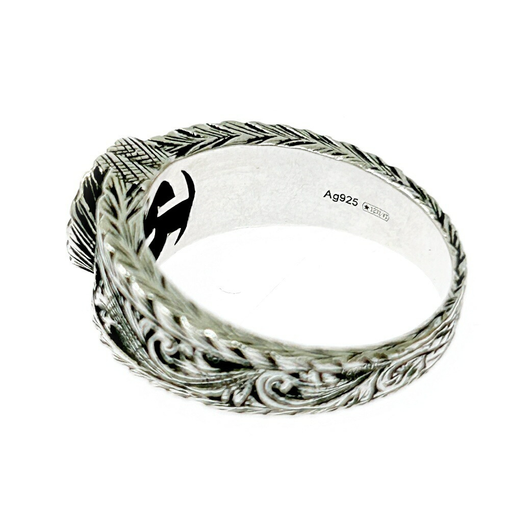 Gucci Silver Interlocking Gg Arabesque Ring - image 8